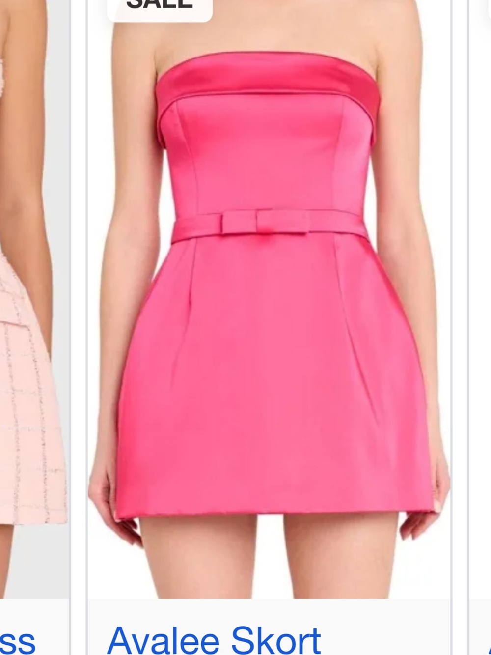 Amanda Uprichard Strapless Hot Pink Skort Dress with Waist Bow - Picture 1 of 1